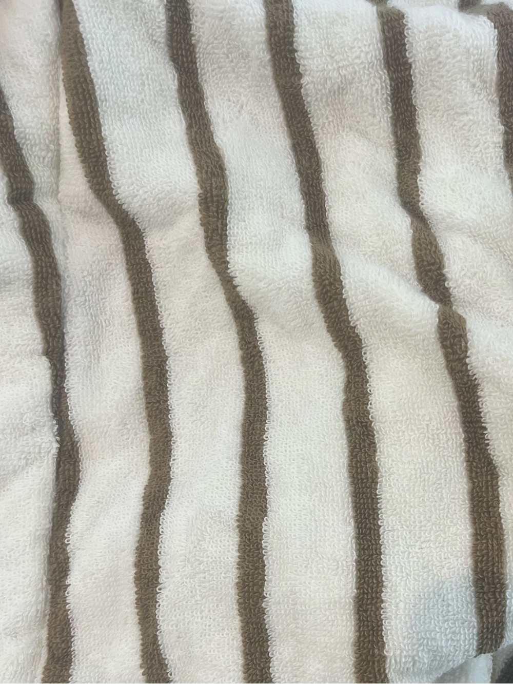 Brooklinen Cream and Brown Striped Super Plush Robe Size M New with Tags Unisex - Picture 4 of 4